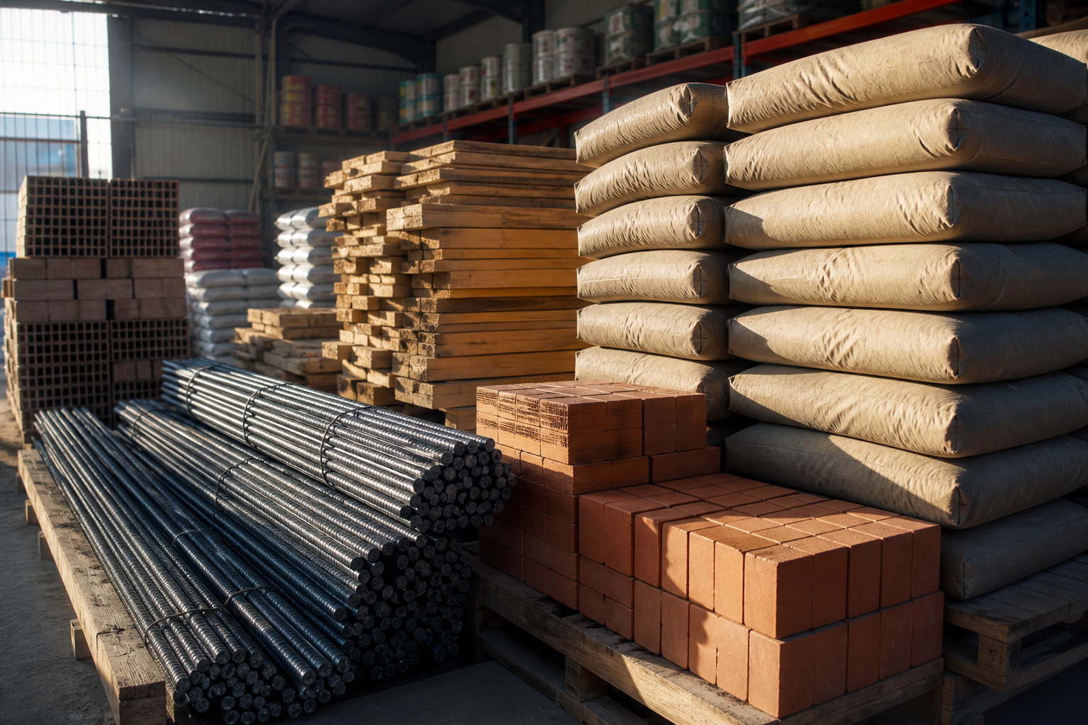 Cemento, ladrillos y materiales de construcción